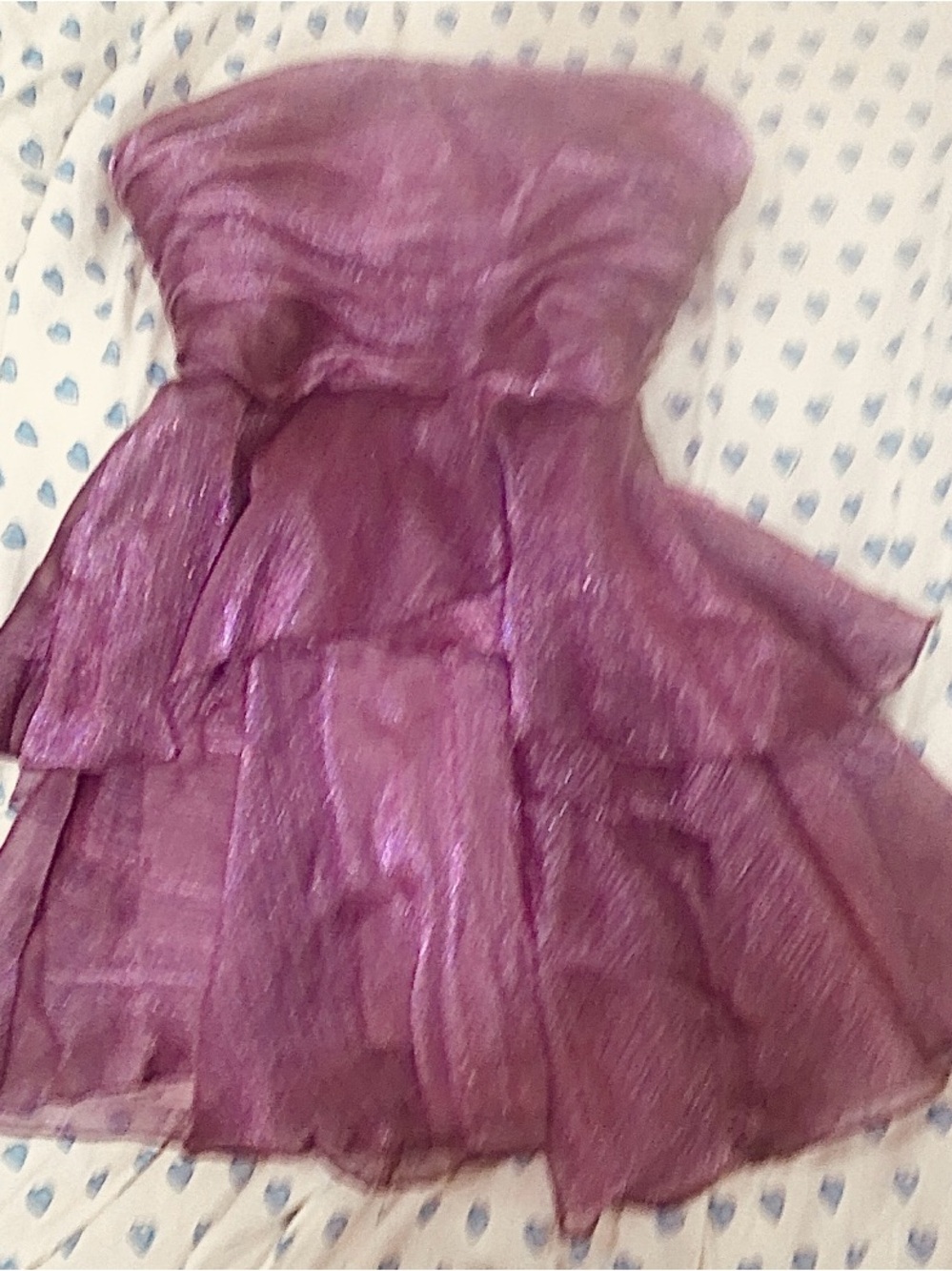 Strapless Shimmery Purple Party Dress Lucy in the sky size medium brand new